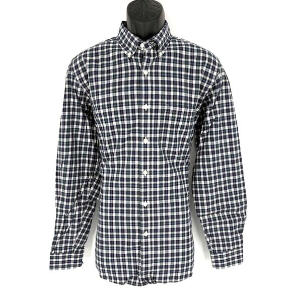 J. Crew Other - J. Crew 2-Ply 100% Cotton Button-Down Shirt in Blue Gingham – Size Medium